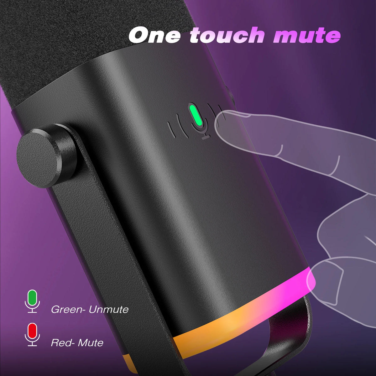 Dynamic Touch Mute Microphone