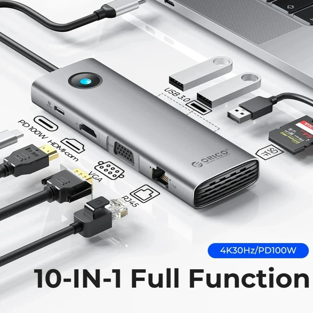 10-In-1 Hanging Design USB Hub