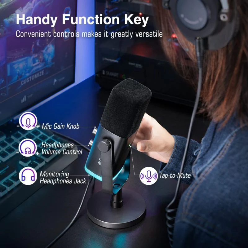 Dynamic Touch Mute Microphone